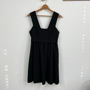 H&M Collection Black Tie Square Neck Quilted Empire Waist Pleated Dress